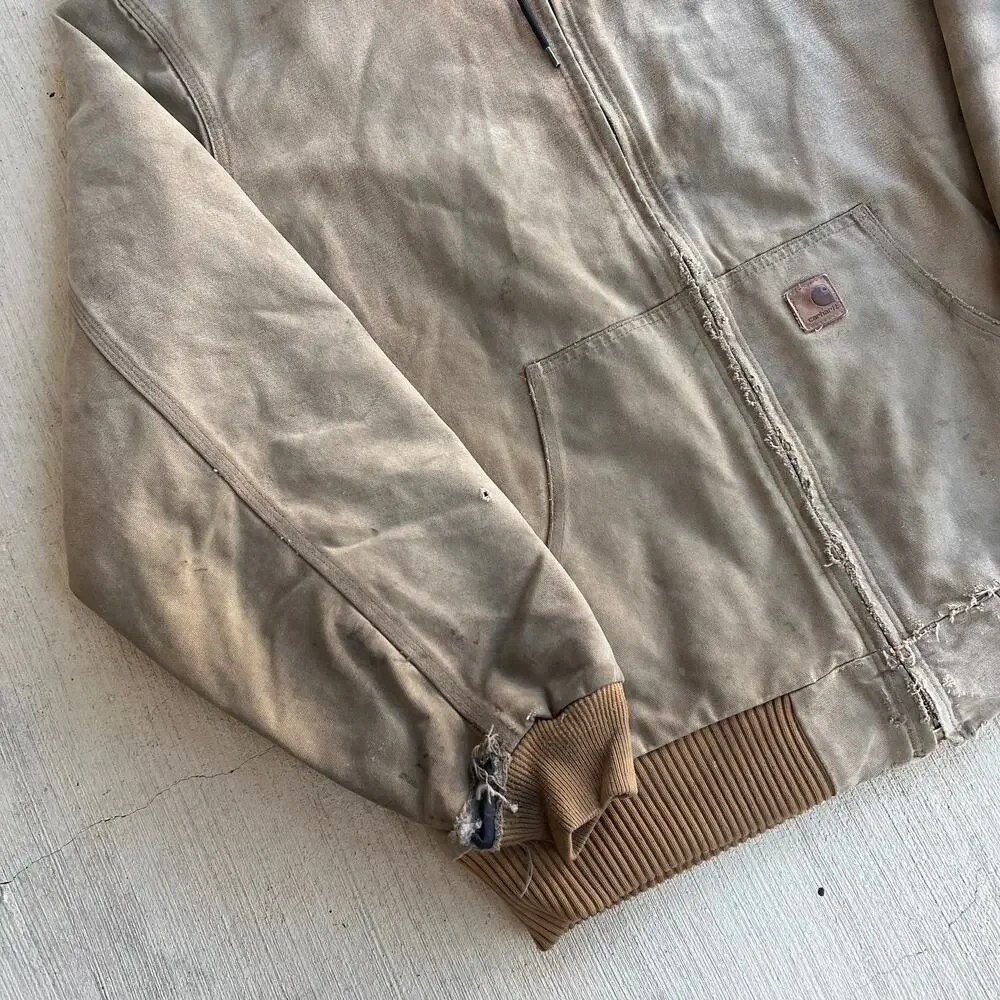 Carhartt J130 brown hooded work wear jacket